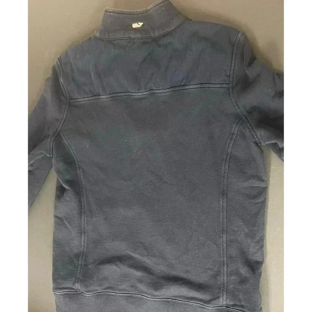 Vineyard Woman’s Pullover‎ Collard Quarter Zip Navy Blue Sweater Medium - Picture 5 of 6